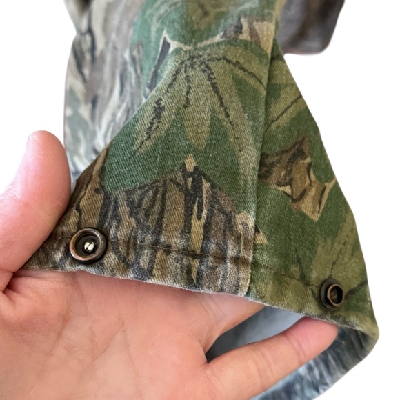 VINTAGE Gander Mountain Coveralls Mens Brown TreBark Camo Hunting 90s Sz Large - Picture 5 of 8